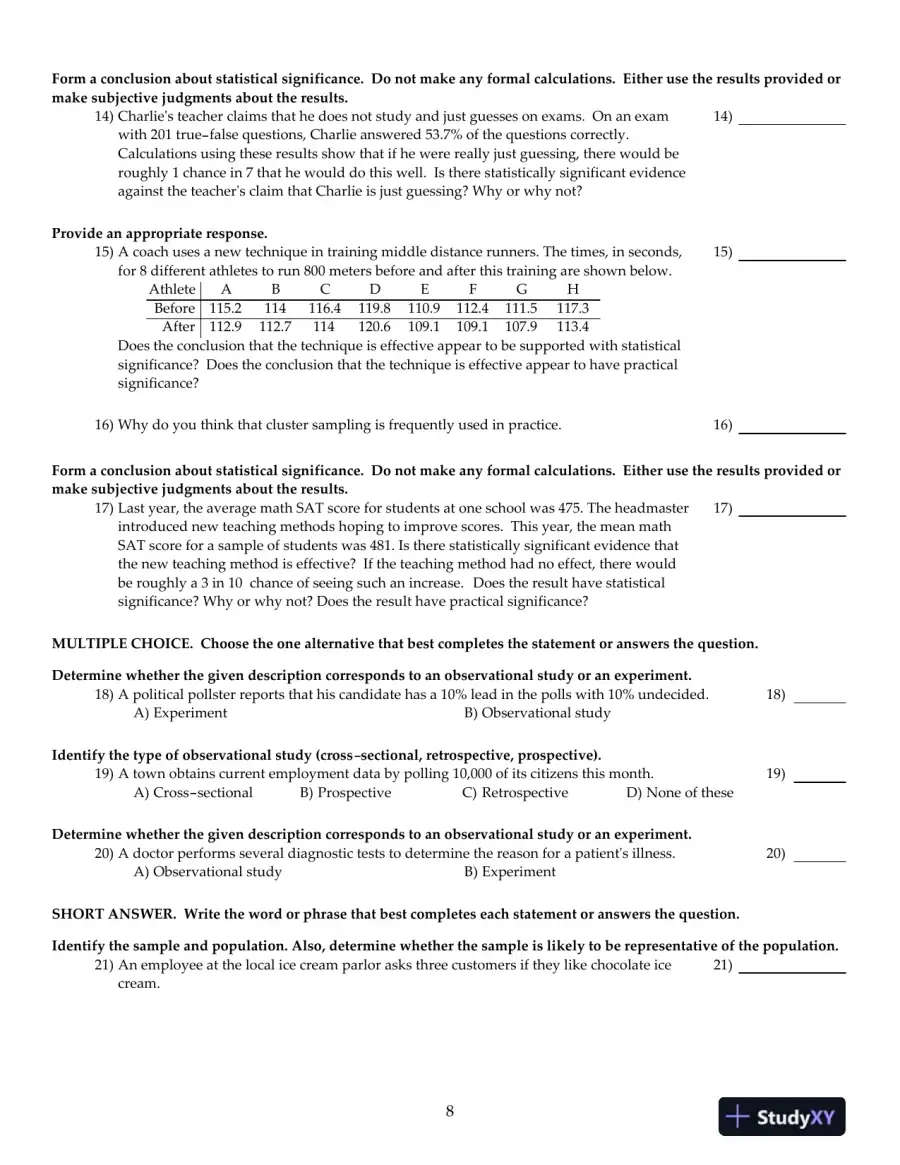 Elementary Statistics Using Excel, 5th Edition Test Bank, page 9
