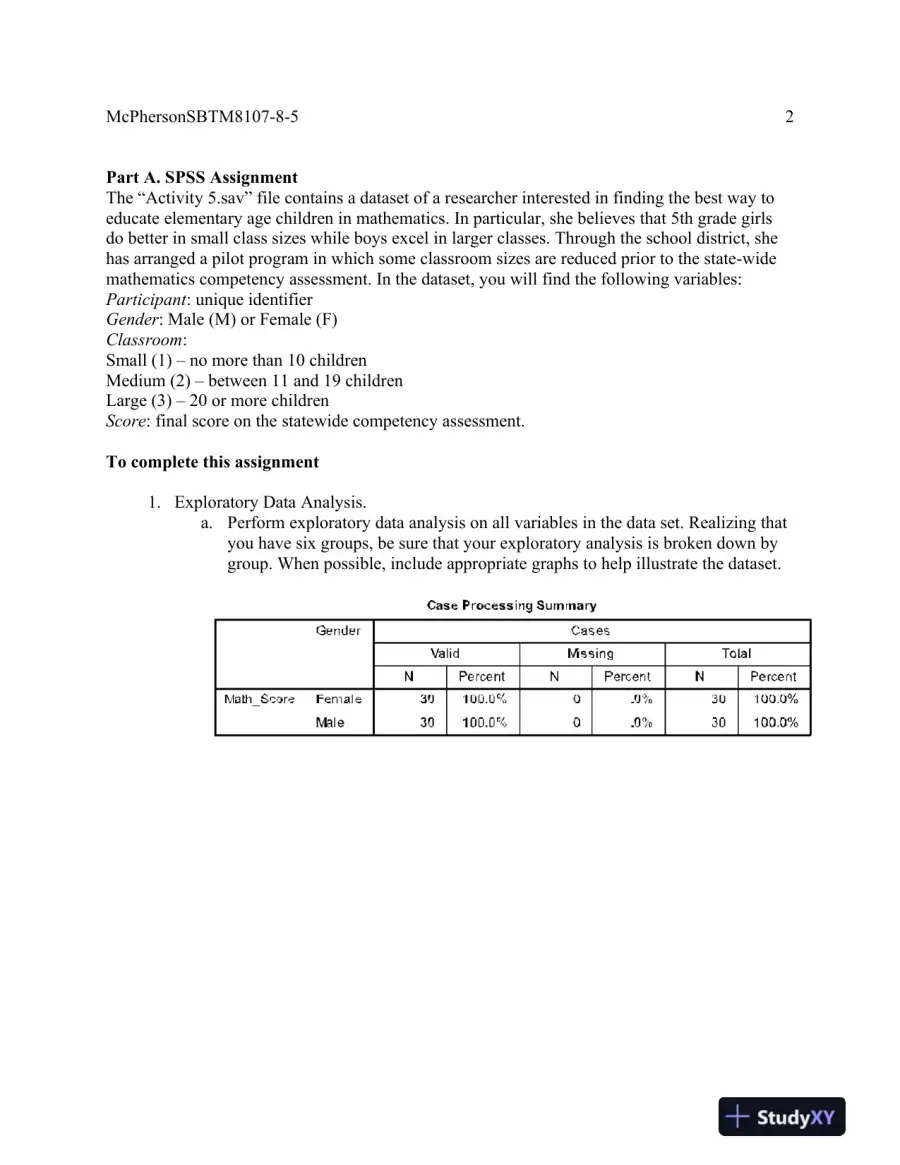 Exploratory Data Analysis, Factorial ANOVA, and ANCOVA Application in Educational Research, page 3