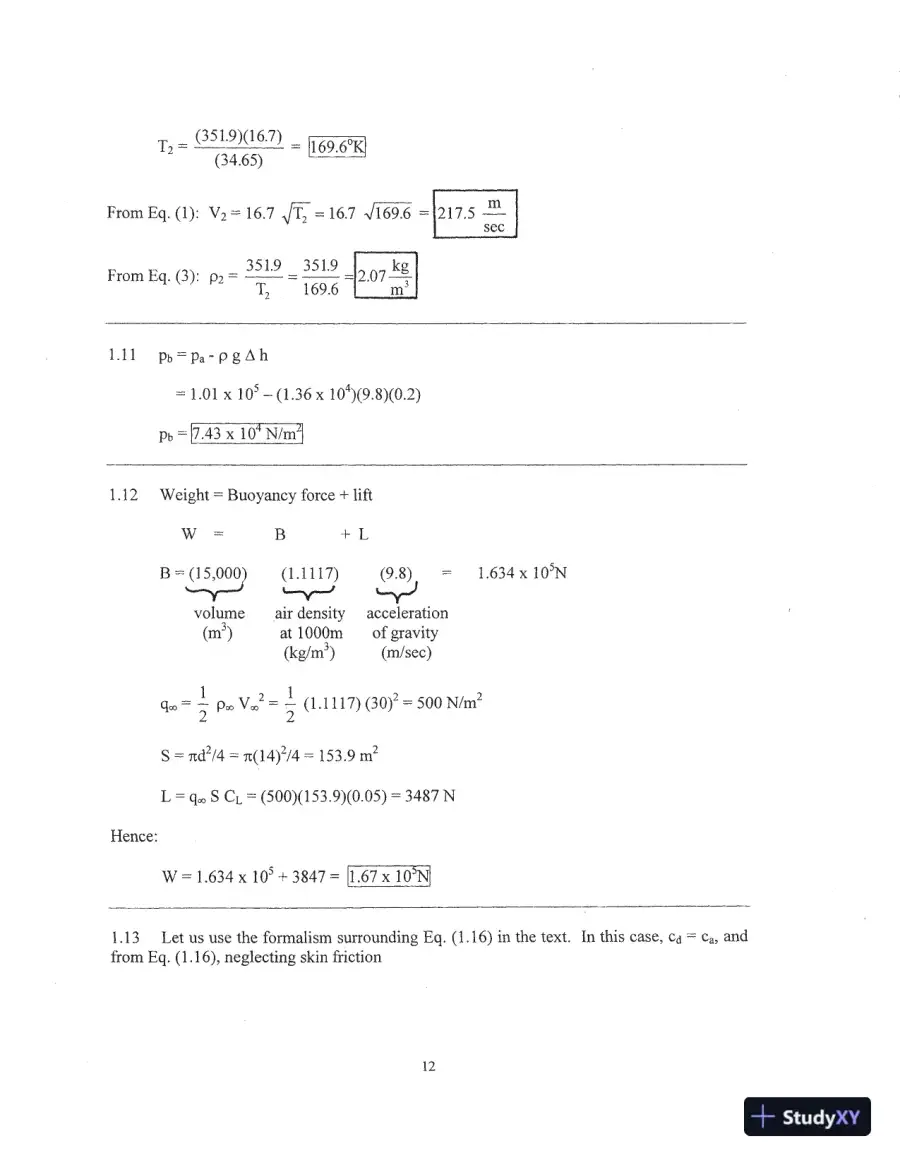 Solution Manual For Fundamentals of Aerodynamics, 6th Edition, page 13