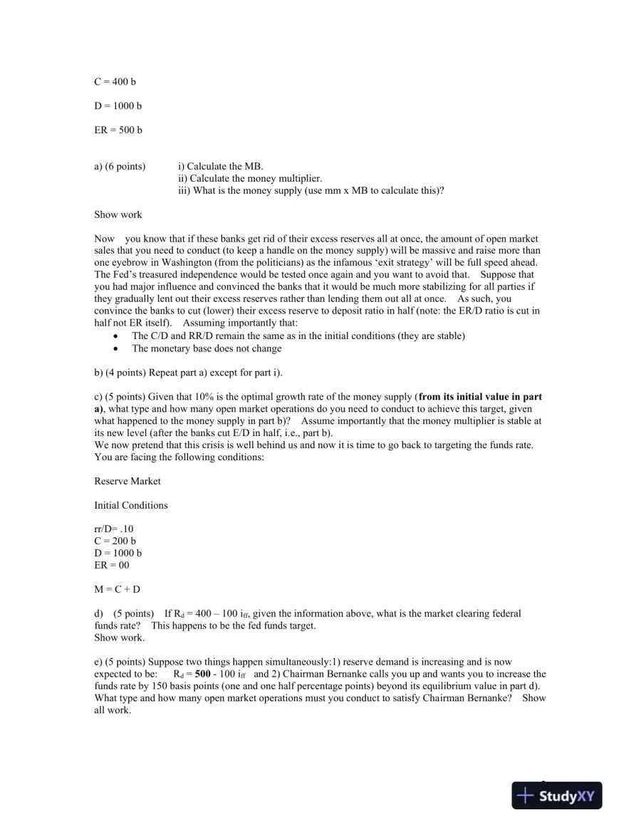 Economics 304 Homework - Lesson 7 - The Fed and the Money Supply Correct Answers, page 4