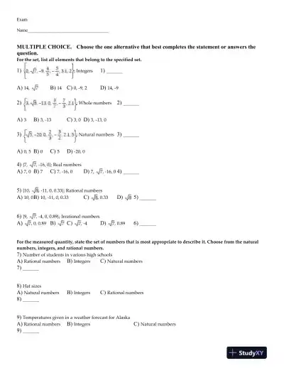 Test Bank for A Graphical Approach to College Algebra, 6th Edition - Page 1 preview image