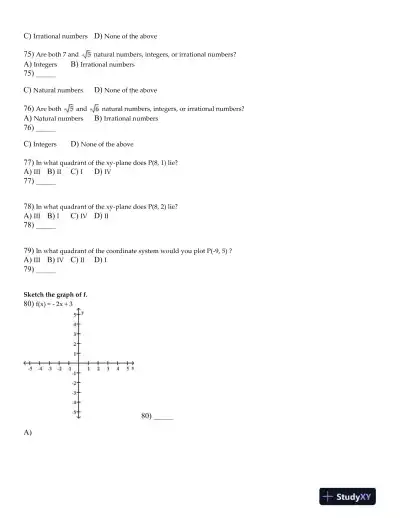 Test Bank for A Graphical Approach to College Algebra, 6th Edition - Page 15 preview image