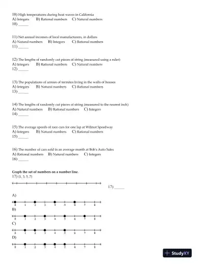 Test Bank for A Graphical Approach to College Algebra, 6th Edition - Page 3 preview image