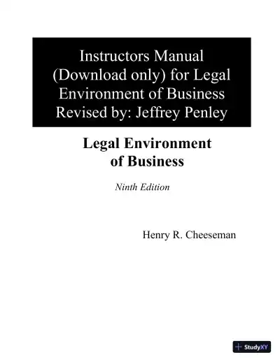 Lecture Notes for Legal Environment of Business, 9th Edition - Page 1 preview image