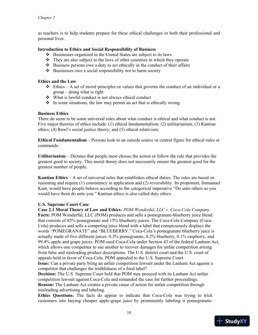 Lecture Notes for Legal Environment of Business, 9th Edition, page 12