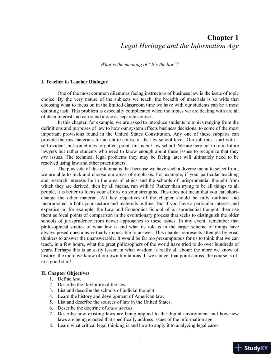 Lecture Notes for Legal Environment of Business, 9th Edition, page 3