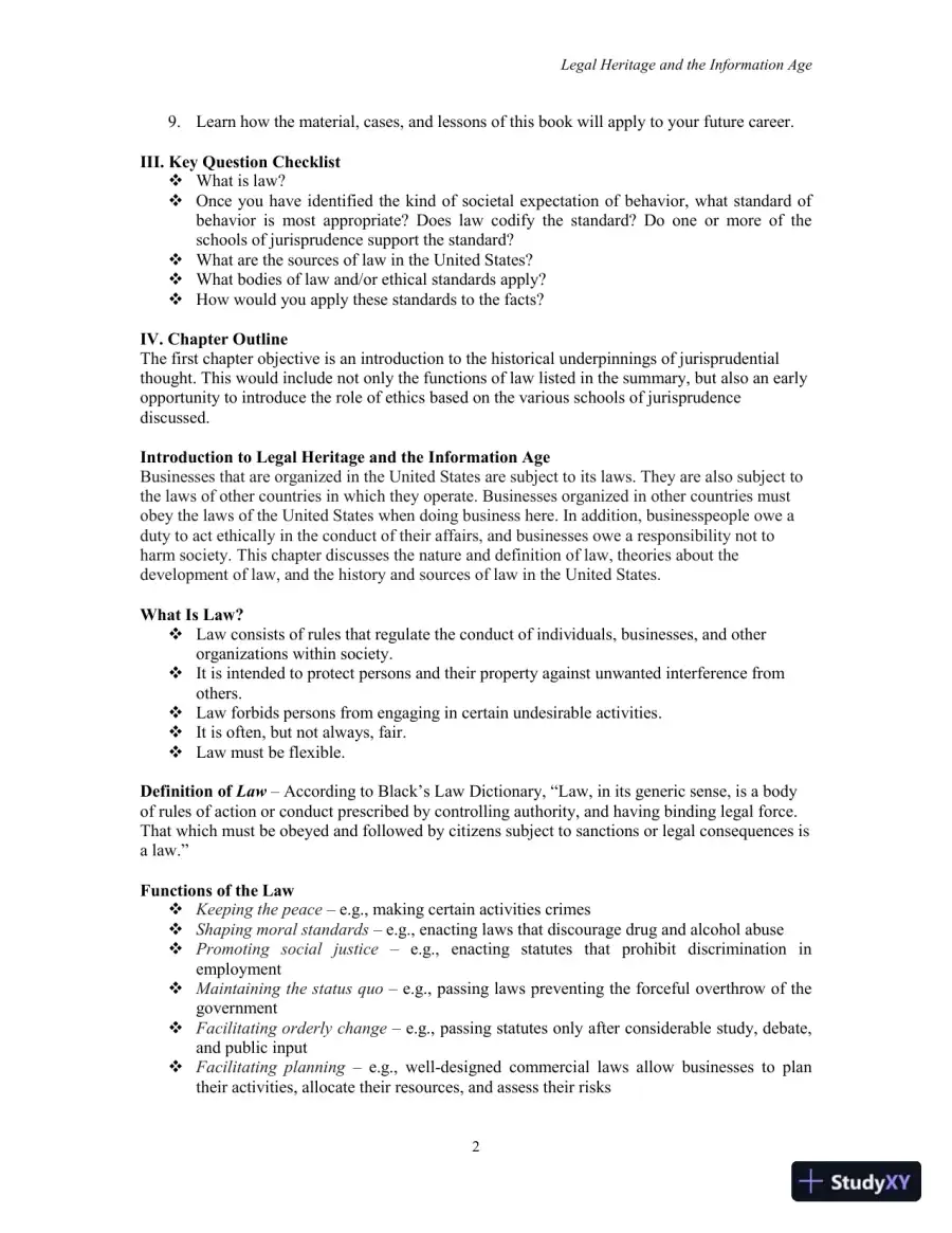 Lecture Notes for Legal Environment of Business, 9th Edition, page 4