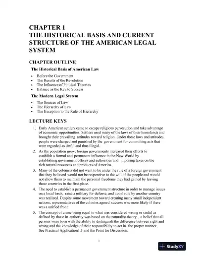 Solution Manual for Introduction to Law, 7th Edition - Page 1 preview image