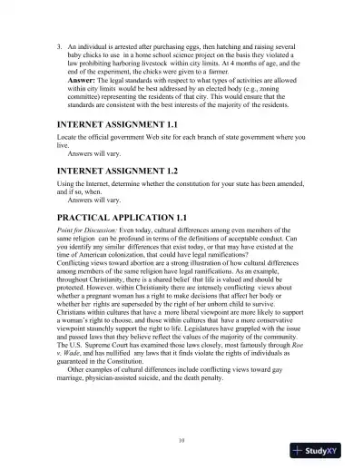 Solution Manual for Introduction to Law, 7th Edition - Page 11 preview image