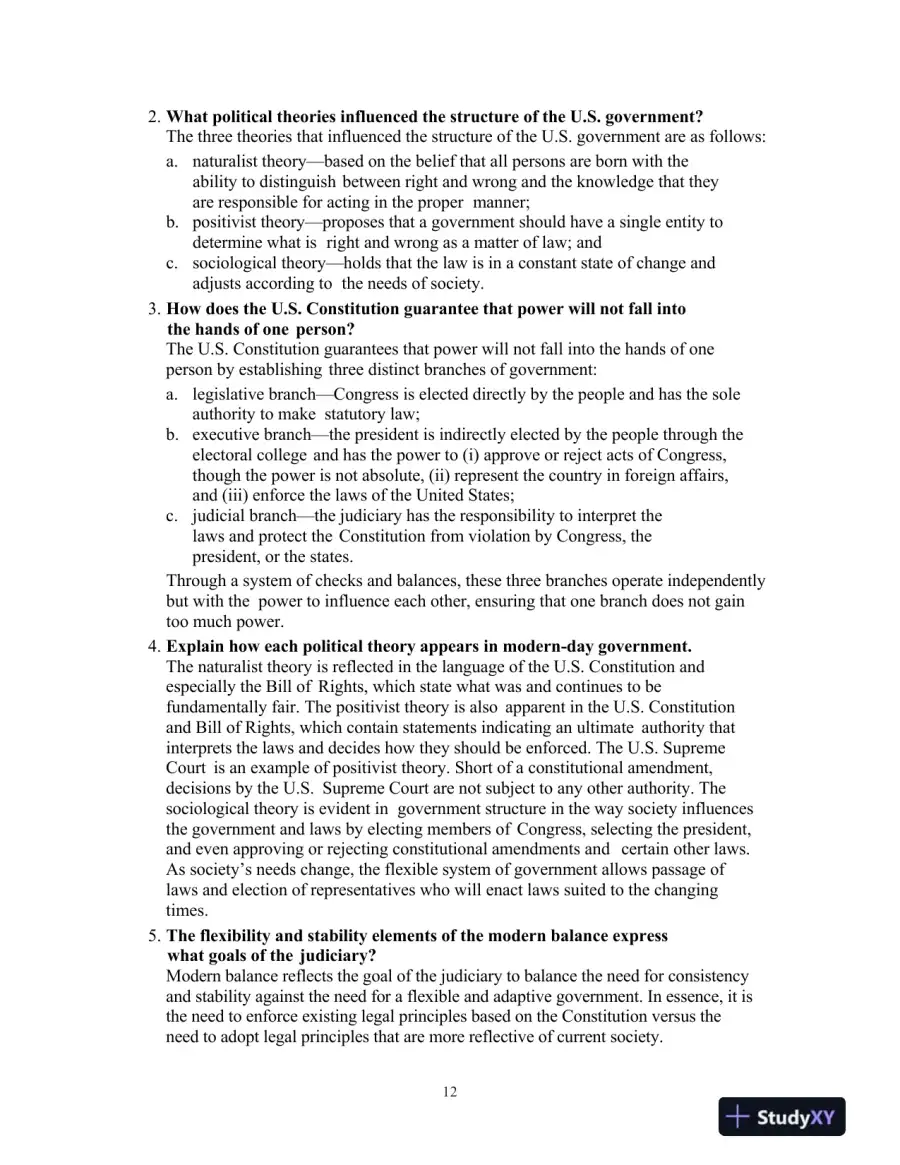 Solution Manual for Introduction to Law, 7th Edition, page 13