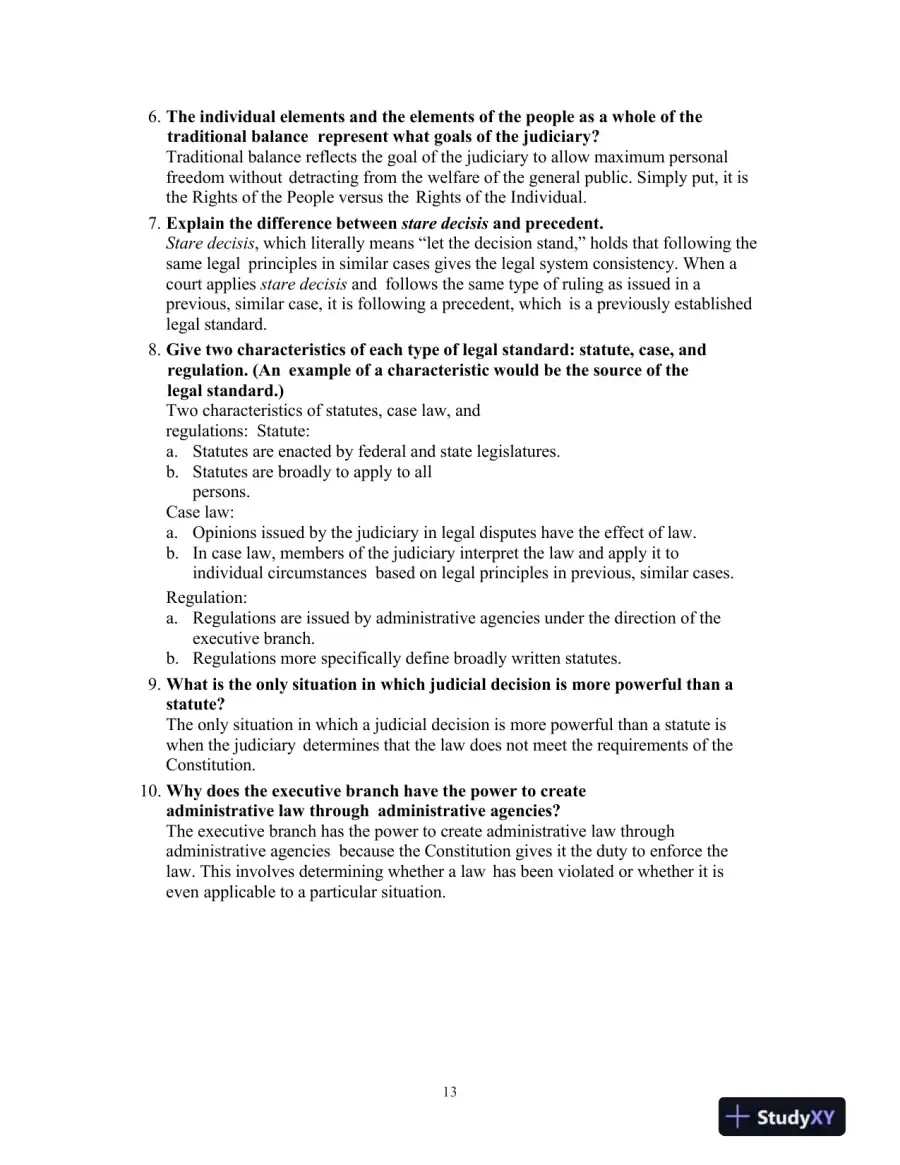 Solution Manual for Introduction to Law, 7th Edition, page 14