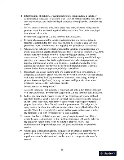 Solution Manual for Introduction to Law, 7th Edition - Page 16 preview image