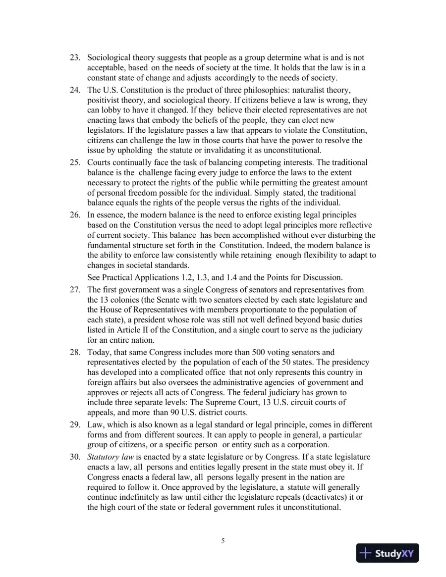 Solution Manual for Introduction to Law, 7th Edition, page 6