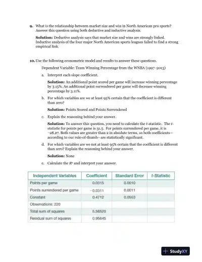 Solution Manual For Sports Economics, 1st Edition - Page 13 preview image