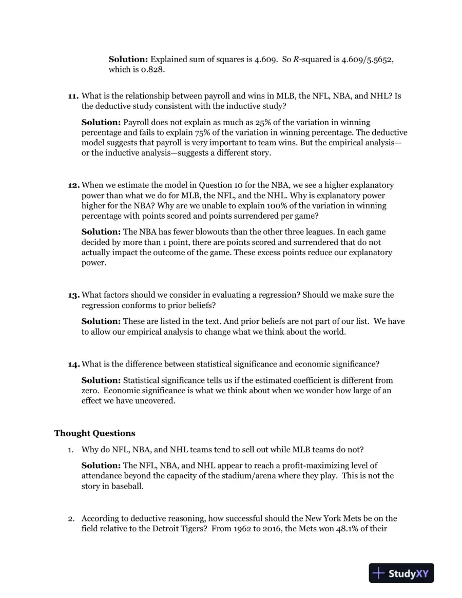 Solution Manual For Sports Economics, 1st Edition, page 14
