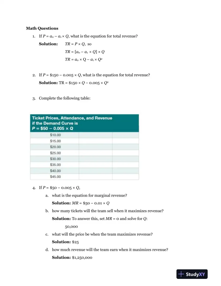 Solution Manual For Sports Economics, 1st Edition, page 16