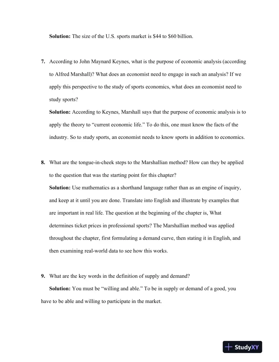 Solution Manual For Sports Economics, 1st Edition, page 3