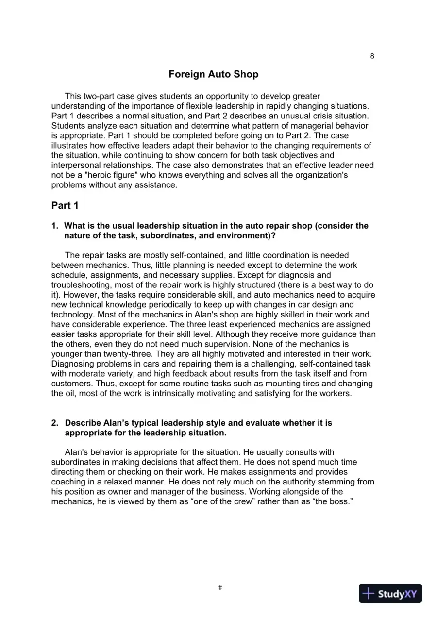Solution Manual for Leadership in Organizations, 9th Edition, page 12
