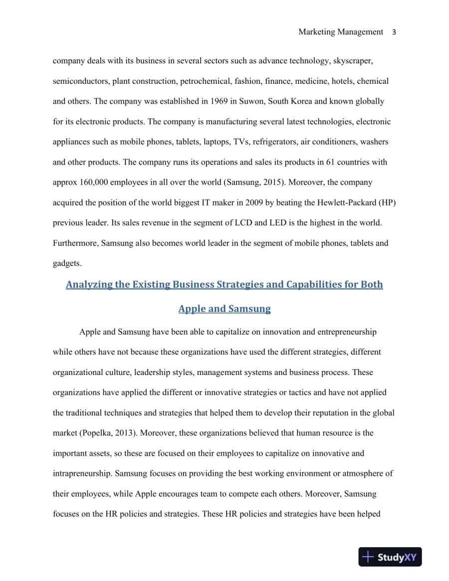 Marketing Management: Comparative Analysis of Strategic Management Practices: Apple Inc. vs. Samsung Group, page 4