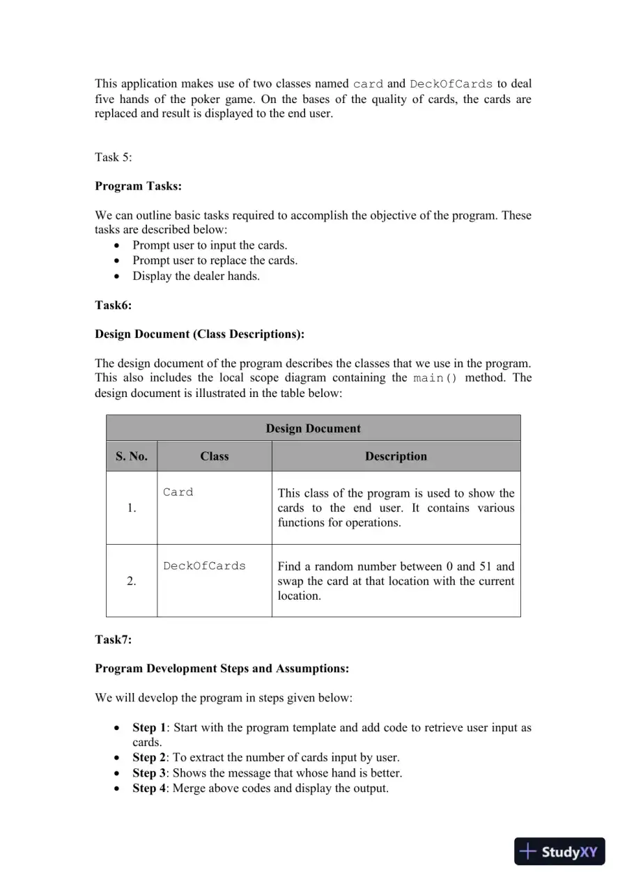 Development of a Poker Game Application Using Object-Oriented Programming Techniques, page 6