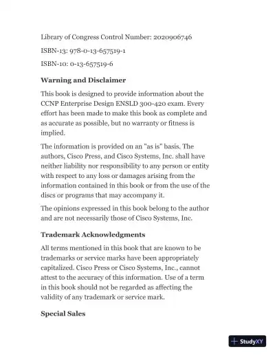 CCNP Enterprise Design ENSLD 300-420 Official Cert Guide: Designing Cisco Enterprise Networks (2020) - Page 5 preview image