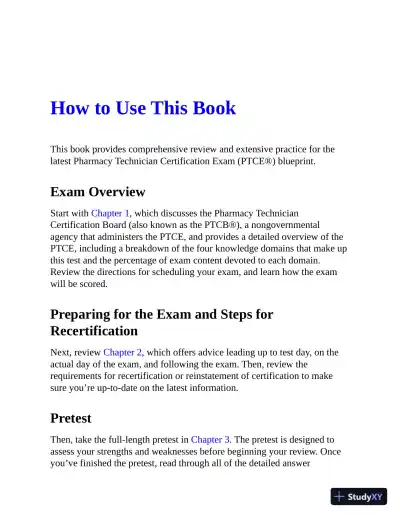 PTCE: Pharmacy Technician Certification Exam Premium: 4 Practice Tests + Comprehensive Review + Online Practice (2022) - Page 10 preview image
