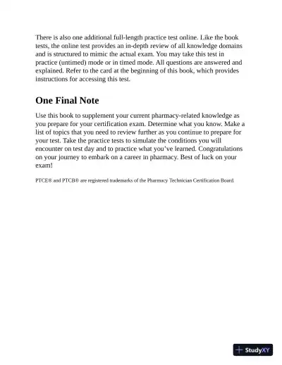 PTCE: Pharmacy Technician Certification Exam Premium: 4 Practice Tests + Comprehensive Review + Online Practice (2022) - Page 12 preview image