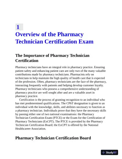 PTCE: Pharmacy Technician Certification Exam Premium: 4 Practice Tests + Comprehensive Review + Online Practice (2022) - Page 13 preview image