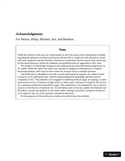 PTCE: Pharmacy Technician Certification Exam Premium: 4 Practice Tests + Comprehensive Review + Online Practice (2022) - Page 5 preview image