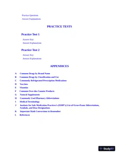 PTCE: Pharmacy Technician Certification Exam Premium: 4 Practice Tests + Comprehensive Review + Online Practice (2022) - Page 9 preview image