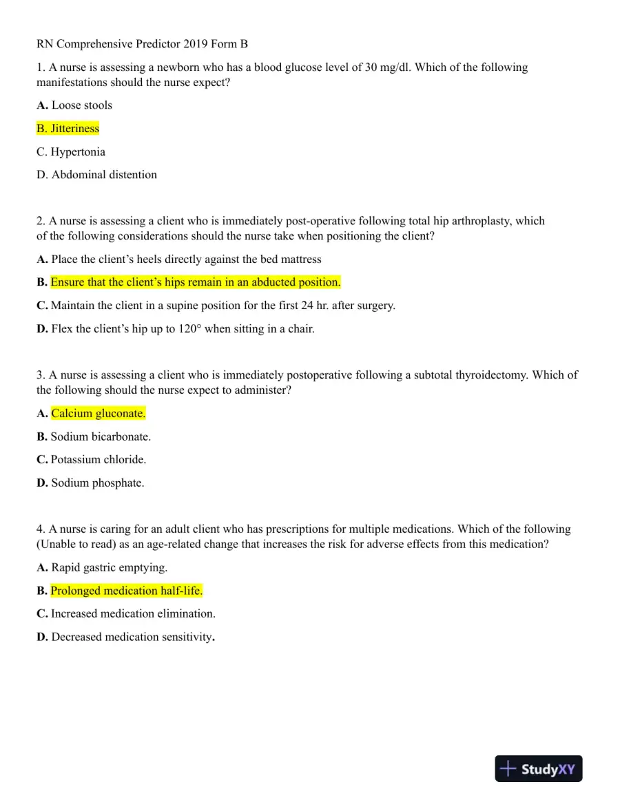 2019 ATI RN Comprehensive Exam with Answers (132 Solved Questions), page 3