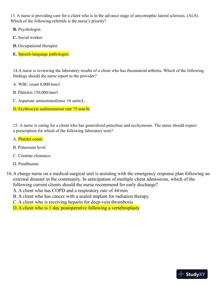 2019 ATI RN Comprehensive Exam with Answers (132 Solved Questions), page 6