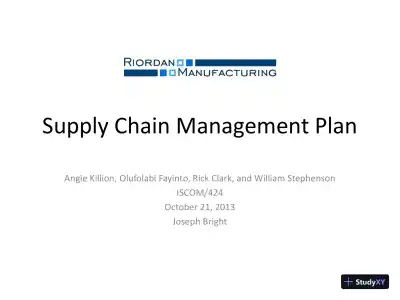 Supply Chain Management Plan - ISCOM/424 - Page 1 preview image