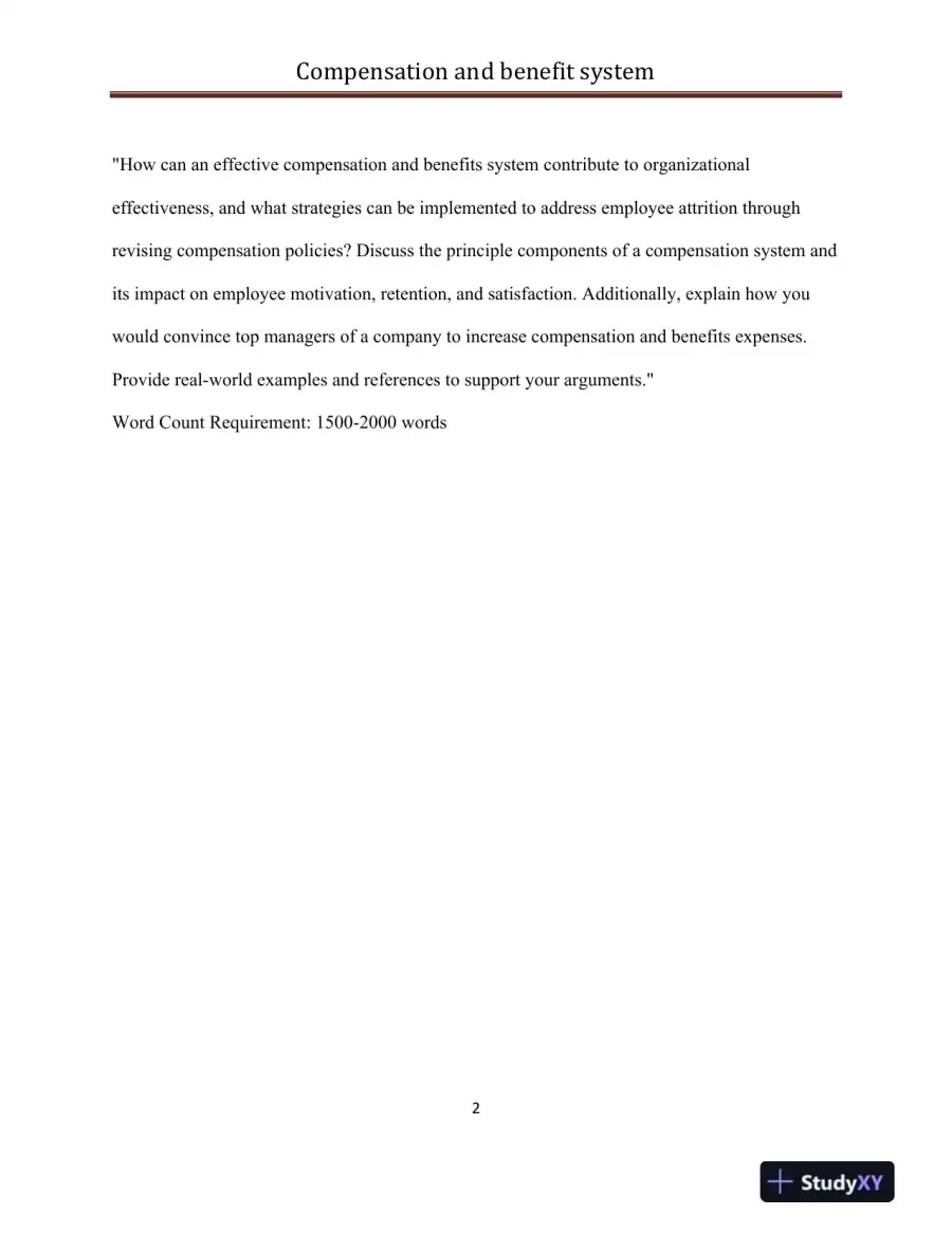 Compensation and Benefit System, page 3