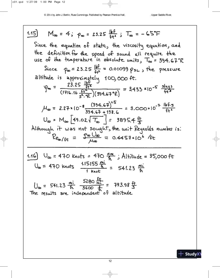Solution Manual for Aerodynamics for Engineers, 6th Edition, page 13