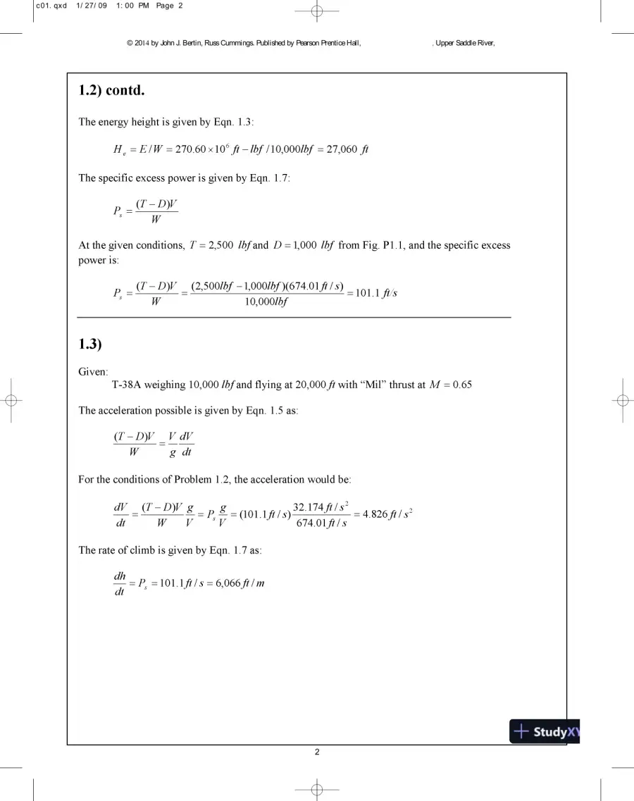 Solution Manual for Aerodynamics for Engineers, 6th Edition, page 3