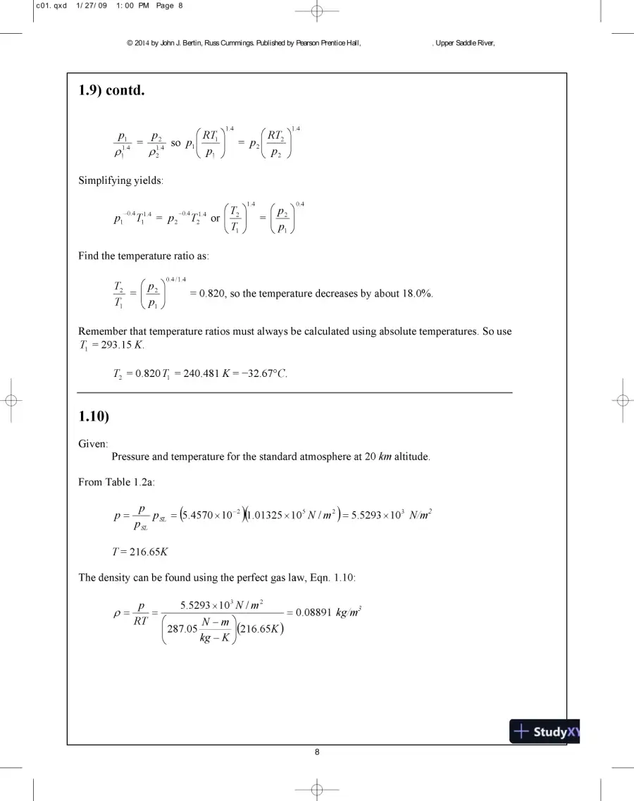 Solution Manual for Aerodynamics for Engineers, 6th Edition, page 9