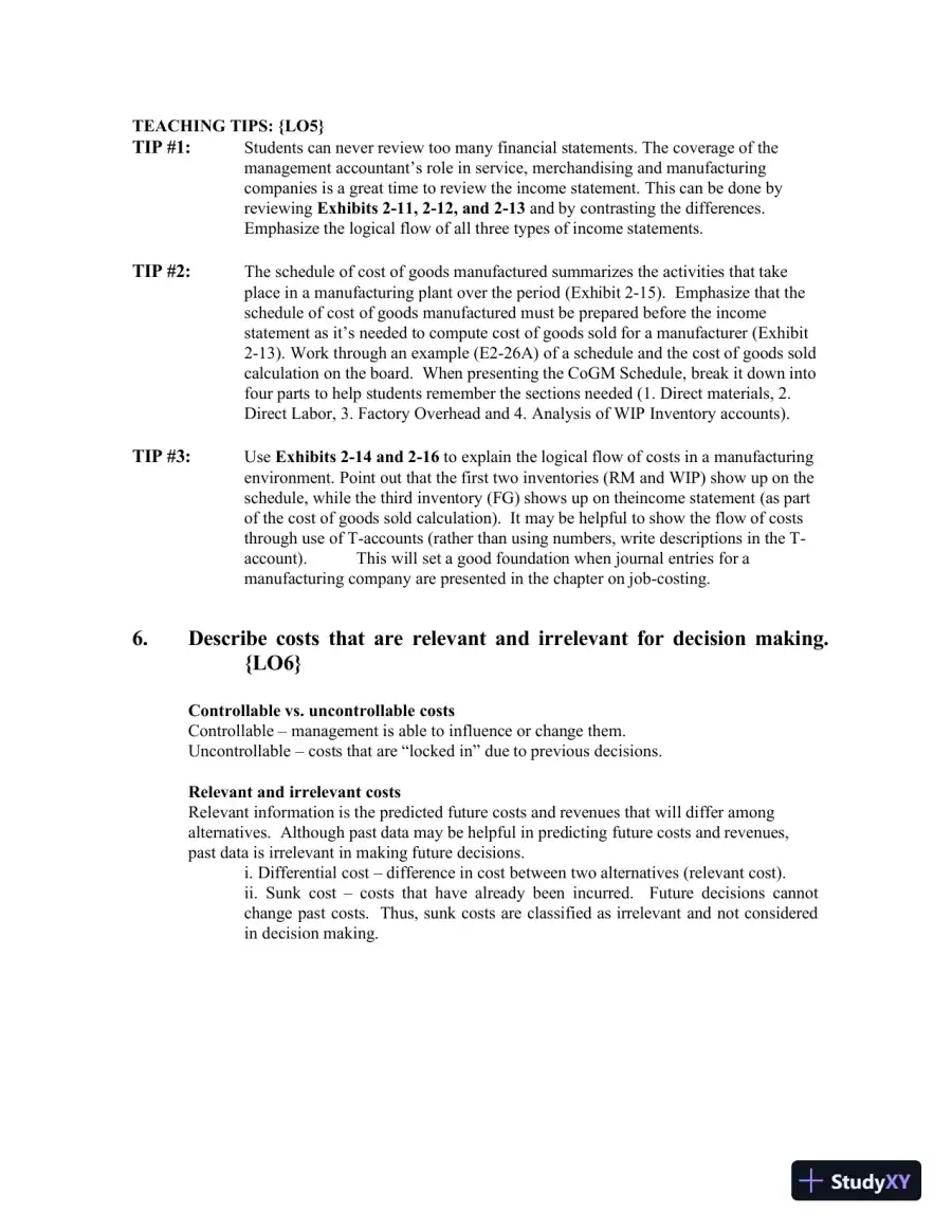 Managerial Accounting, Third Canadian Edition Class Notes, page 23