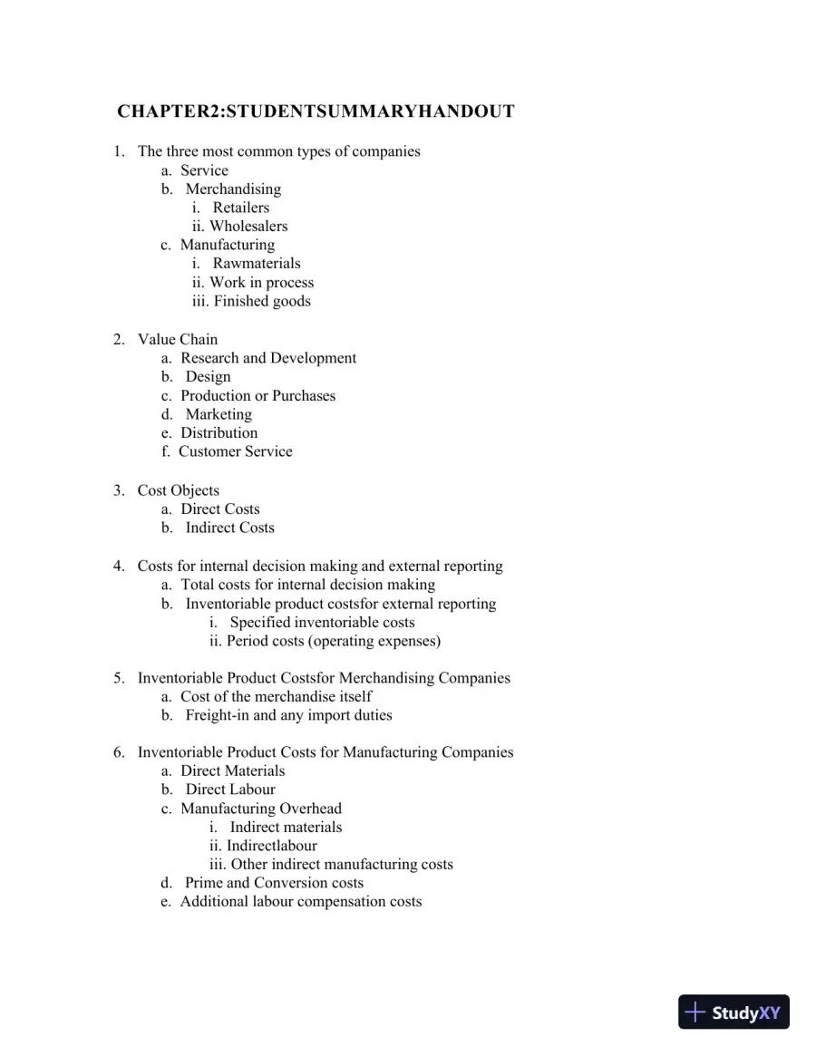 Managerial Accounting, Third Canadian Edition Class Notes, page 25