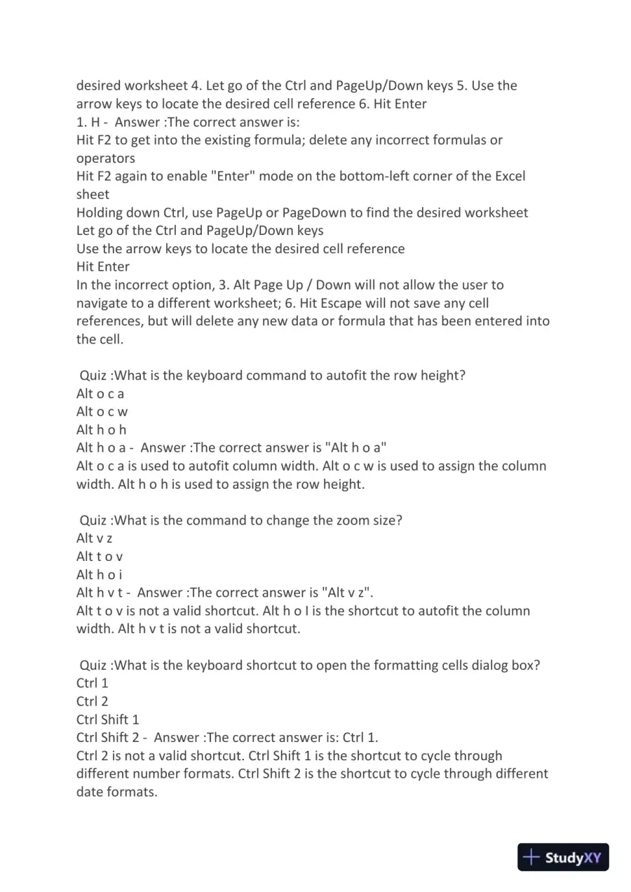 Excel Crash Course Exam With Answers (36 Solved Questions), page 3