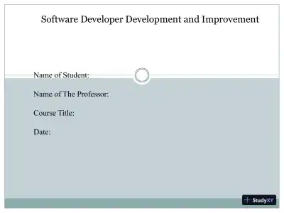 Software Developer Development And Improvement - Page 1 preview image