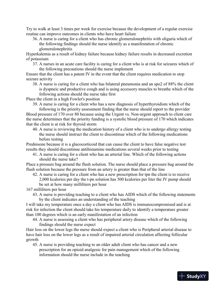 2023 ATI Medical Surgical Practice Exam With Answers (184 Solved Questions), page 12