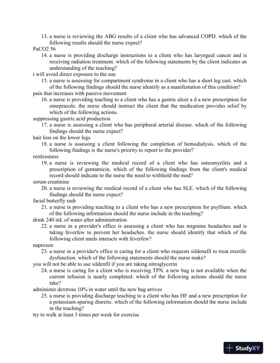 2023 ATI Medical Surgical Practice Exam With Answers (184 Solved Questions), page 3