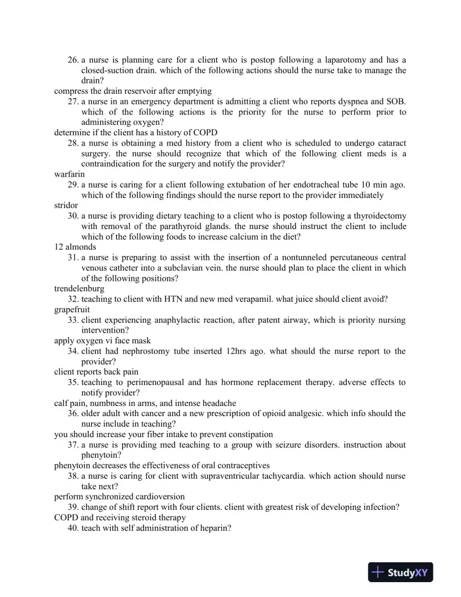2023 ATI Medical Surgical Practice Exam With Answers (184 Solved Questions), page 4