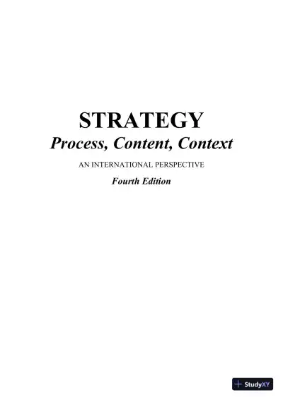 Strategy, 4th Edition Solution Manual - Page 1 preview image