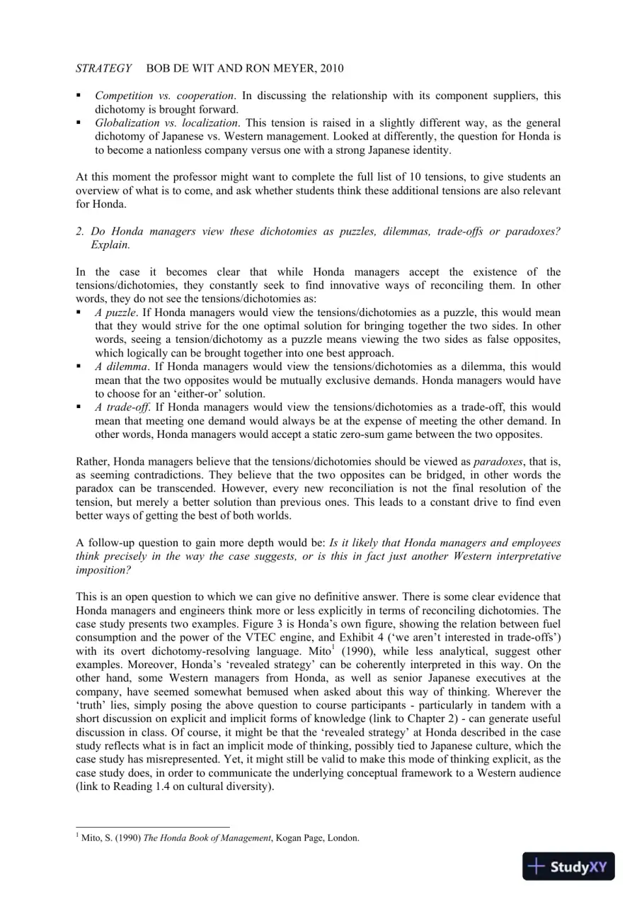 Strategy, 4th Edition Solution Manual, page 14