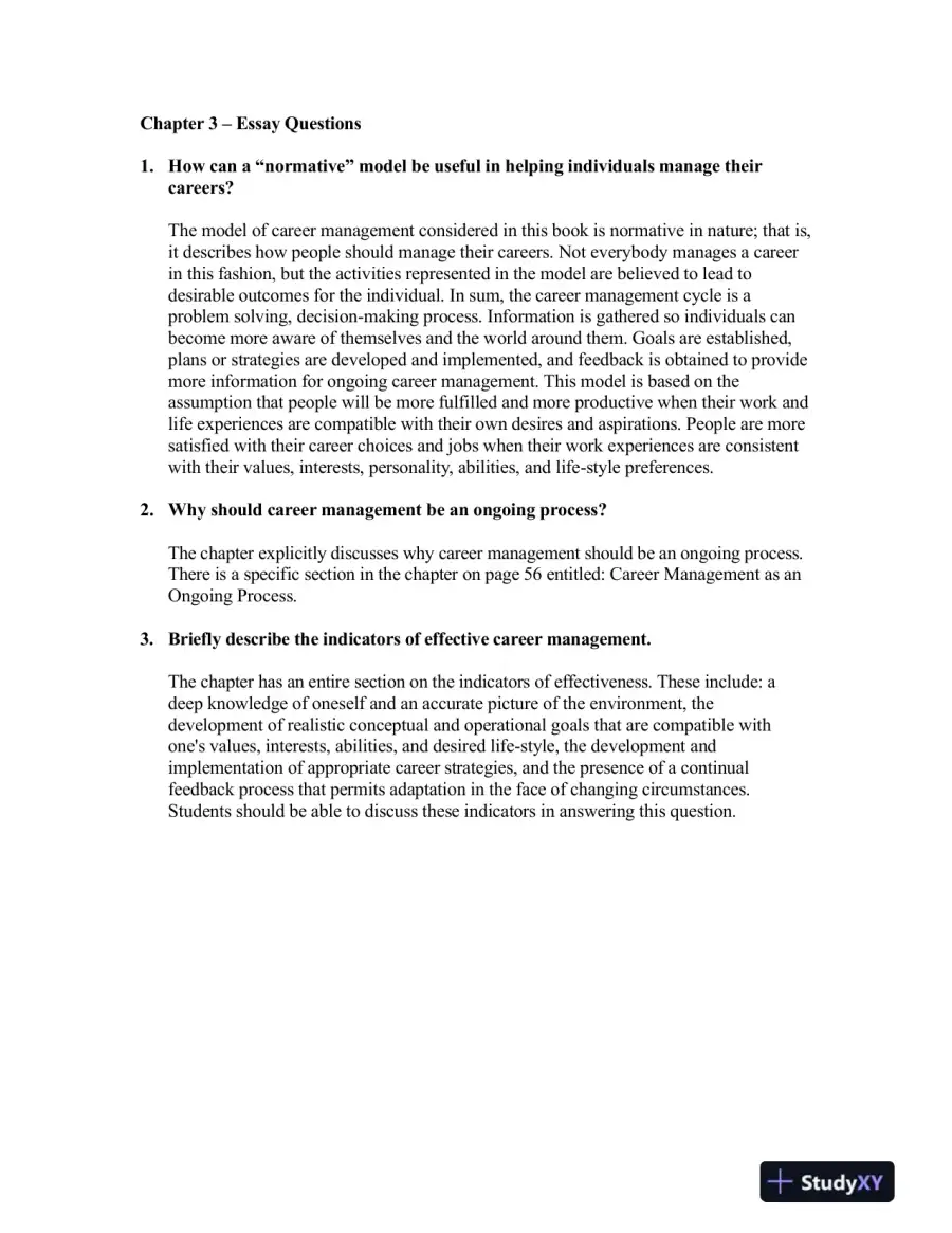 Solution Manual For Career Management, 4th Edition, page 16