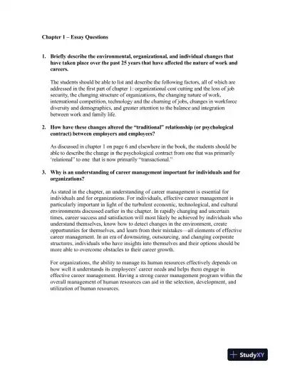 Solution Manual For Career Management, 4th Edition - Page 4 preview image