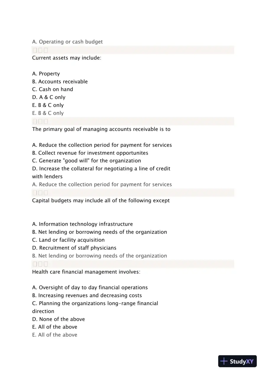 Liberty University BUSI 311 Quiz 4 Complete Solutions Correct Answers Key, page 10