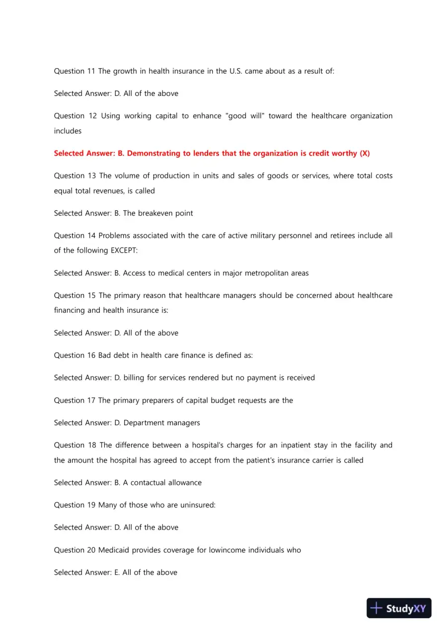 Liberty University BUSI 311 Quiz 4 Complete Solutions Correct Answers Key, page 5